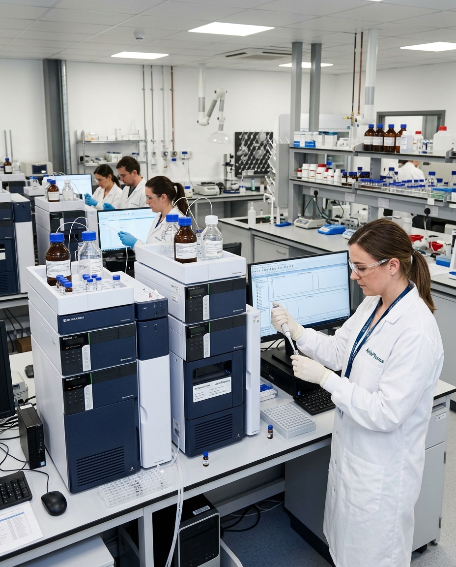 Shimadzu HPLC system array at Airis Pharma analytical laboratory