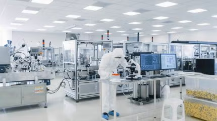 Sams Technomech octagonal blender at Airis R&D facility